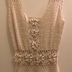 FREE PEOPLE CREAM CROCHET MAXI DRESS